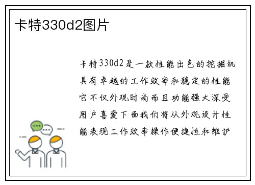 卡特330d2图片